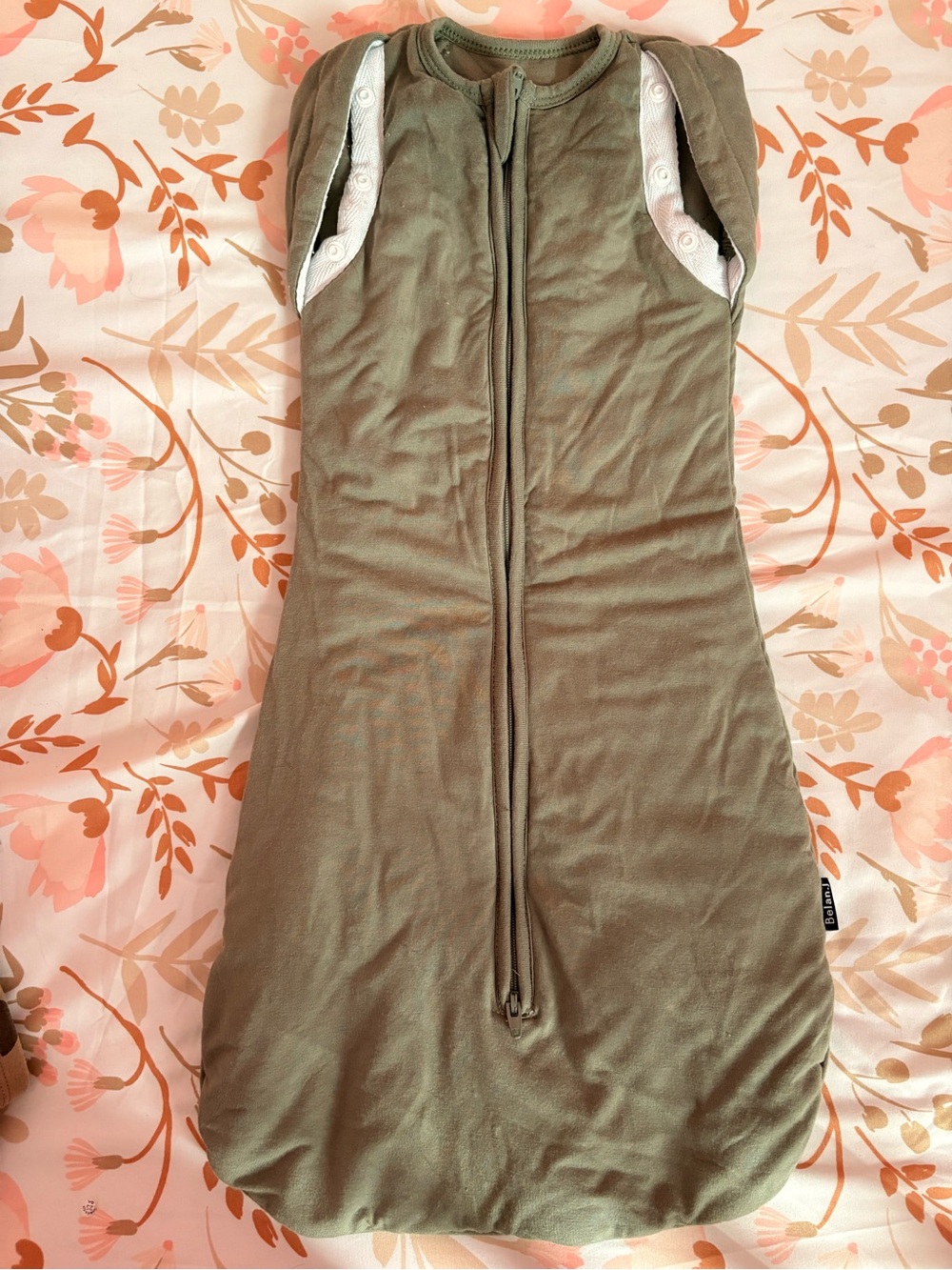 Olive Green Zip-Front Sleep Sack Dress